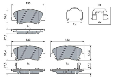 Bosch 0986494563 Brake Pad Front — Brake Pads