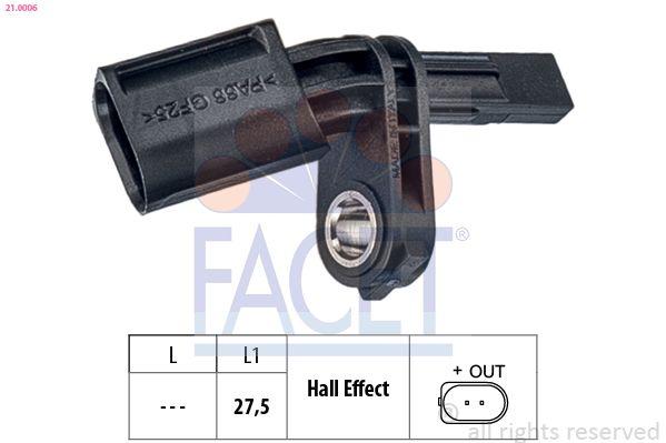Facet 21.0006 ABS Sensor Cable Front Right A3 Tt Leon Toledo Octavia Superb Caddy Golf Jetta Passat Tou — Brake Sensors & ABS