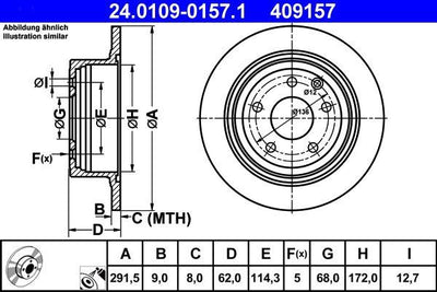 ATE 24.0109-0157.1 Brake Disc — Brake Rotors & Drums
