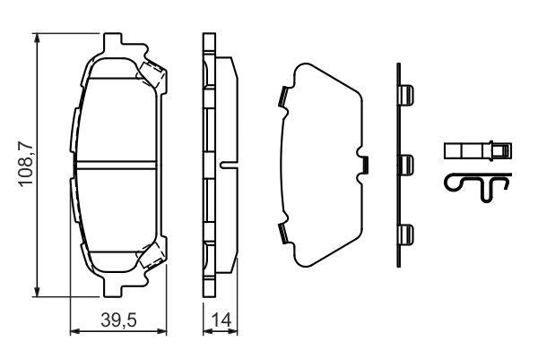 Bosch 0986494232 Brake Pad Brake Rear-(Subaru Impreza 00 / 07 / Forester 03 / 08)