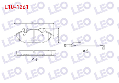 LEO L10-1261 Brake Pad Front with Connector Mercedes Vito (W639) 115 CDI 2003-2014 / Vito (W639) 110 CDI 2003-20 — Brake Pads
