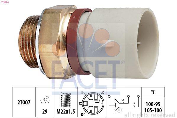 Facet 7.5674 Fan Switch Opel Vectra B (3 with Connector 100-95)