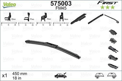 Valeo 575003 Wiper Blade Single 45Cm — Wipers