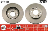 TRW DF1436 Front Brake Disc for Honda Civic 91-01 - 240mm Ventilated Design — Brake Rotors & Drums