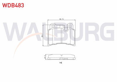 WALBURG WDB483 Brake Pad Rear Volkswagen Touareg (7La,7L6 — Brake Pads