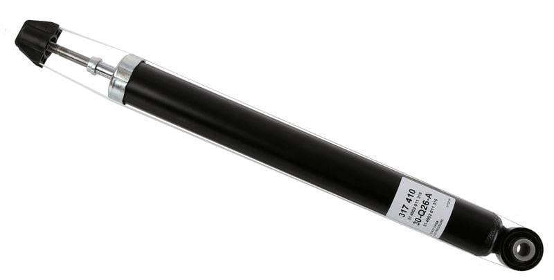 sachs 317410 rear shock absorber front view, sachs 317410 rear shock absorber side view, sachs 317410 rear shock absorber mounting details SACHS 317410 Rear Shock Absorber - Gas Pressure Type for Nissan Juke Owners | Compatible with 2010 Models SACHS 317410 Rear Shock Absorber for Nissan Juke sachs, rear-shock-absorber, nissan-juke, gas-pressure-shock, auto-repair, suspension, mechanics, car-owners, performance-parts, ai-generated