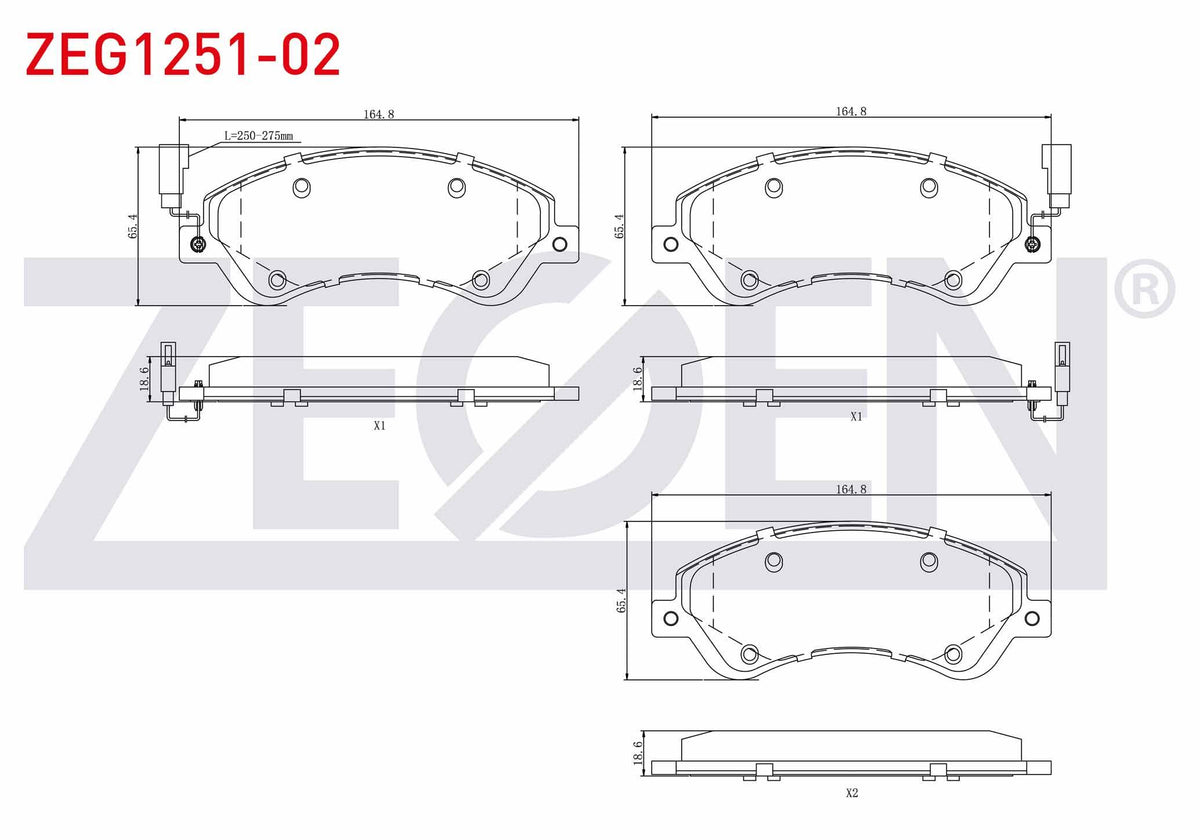 Zegen ZEG1251-02 Brake Pad Front with Connector Ford Transit (V347) 2.2 TDCi-3.2 TDCi (Front Cekıs) 2006-2014 / — Brake Pads