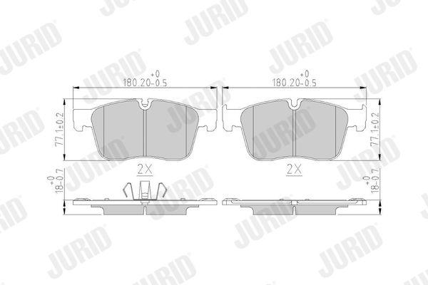 Jurid 573822J Brake Pad R.Rover Sport / Velar-Jaguar Xf (X260) 2015-Front — Brake Pads