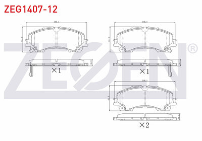 Zegen ZEG1407-12 Brake Pad Front with Wear Indicator Nissan X-Trail (T32) 1.6 dCi 2013-/ X-Trail (T32) 1.6 dCi 4 — Brake Pads