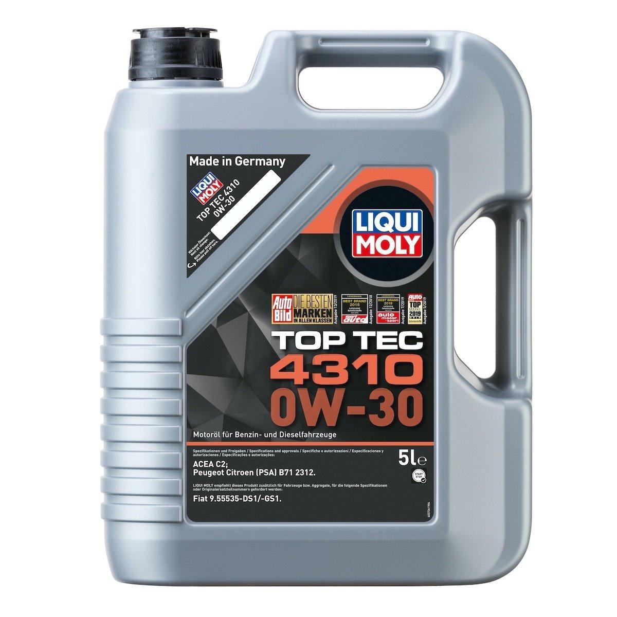 Liqui Moly 2362 Top Tec 4310 0W-30 Motor Oil 5 Litre (2362) — Fluids & Chemicals