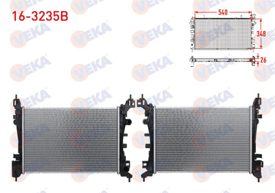 Veka 16-3235B Water Radiator Brazing Opel Corsa D 1.4 (Xep) M-T 2006-2014 — Radiators & Fans