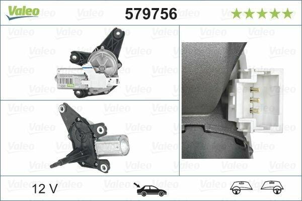 Valeo Rear Wiper Motor 579756 - 2004 Megane II — Wipers