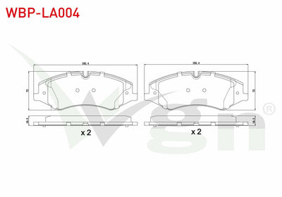 WGN WBP-LA004 Brake Pad Front Land Rover Discovery IV (La) 3.0 TD 4X4 18.70mm 2010 — Brake Pads