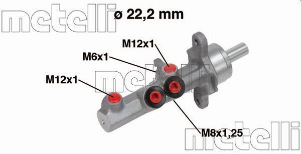 Metelli Brake Master Cylinder 22.20mm - Compatible with VW Golf, Audi A3 and 2 more models — Brake Hydraulics