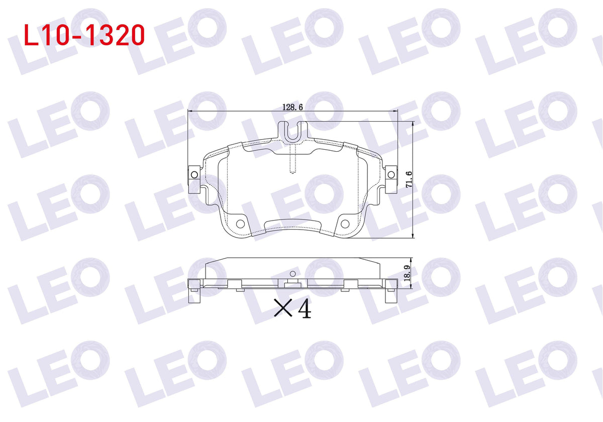 LEO L10-1320 Brake Pad Front Mercedes A Series (W176) A 180 2012-/ A 200 2012-/ B Series (W246) B 200 2011 — Brake Pads