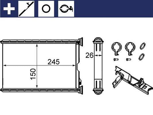 Mahle AH242000S Heater Core 07-1-Series (E81-E87) 3-Series (E90-E91) X1 (E84) X3 (F25) X4 (F26) — Heater & Blower