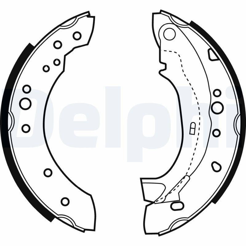 Delphi LS1921 Brake Shoes - 203mm Diameter, 38mm Width — Brake Cables & Hardware