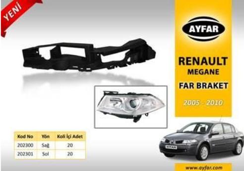AYFAR Renault Megane 2 2004-2009 Left Headlight Support - Compatible with Megane — Headlights