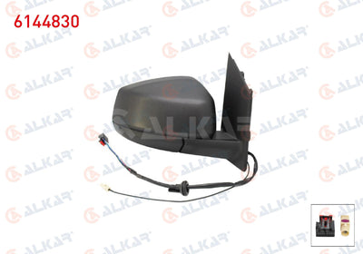 Alkar 6144830 Outer Rear View Mirror Right Electric Heated Antenlı 5 Pin Ford Tourneo Connect 2022-/ Volkswagen Caddy V 2020
