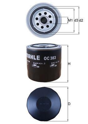 Mahle OC383 Oil Filter Lada/Skoda Favorit M131 1600 88-