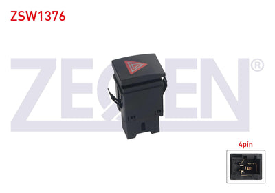 Zegen ZSW1376 Flasher Switch 4 Pin Volkswagen Polo 2001-2012 — Switches & Relays