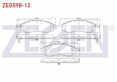 Zegen ZEG598-12 Brake Pad Front with Wear Indicator Cable Drilled Mitsubishi L 200 (K3t, K2t and 3 more models — Brake Pads