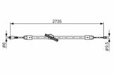 BOSCH Parking Brake Cable - Fits W202, W203 and 2 more models — Brake Cables & Hardware
