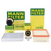 Mann Volkswagen Arteon 2.0 TDI Maintenance Kit, Oil filter included in the Volkswagen Arteon maintenance set, Air filter from Mann for Volkswagen Arteon, Fuel filter for Volkswagen Arteon 2017 model, Activated carbon cabin filter for Volkswagen Arteon Mann Volkswagen Arteon 2017 2.0 TDI Periodic Maintenance Kit - Essential Filters for Car Owners and Mechanics Volkswagen Arteon 2.0 TDI Maintenance Kit | Mann volkswagen-arteon, 2-0-tdi-maintenance-kit, mann-filters, car-maintenance, vehicle-filters, diesel-en