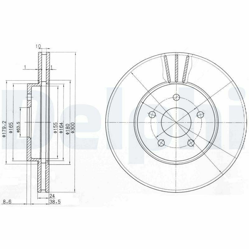 Delphi BG3537C - Brake Disc for 01-08 Mondeo — Brake Rotors & Drums