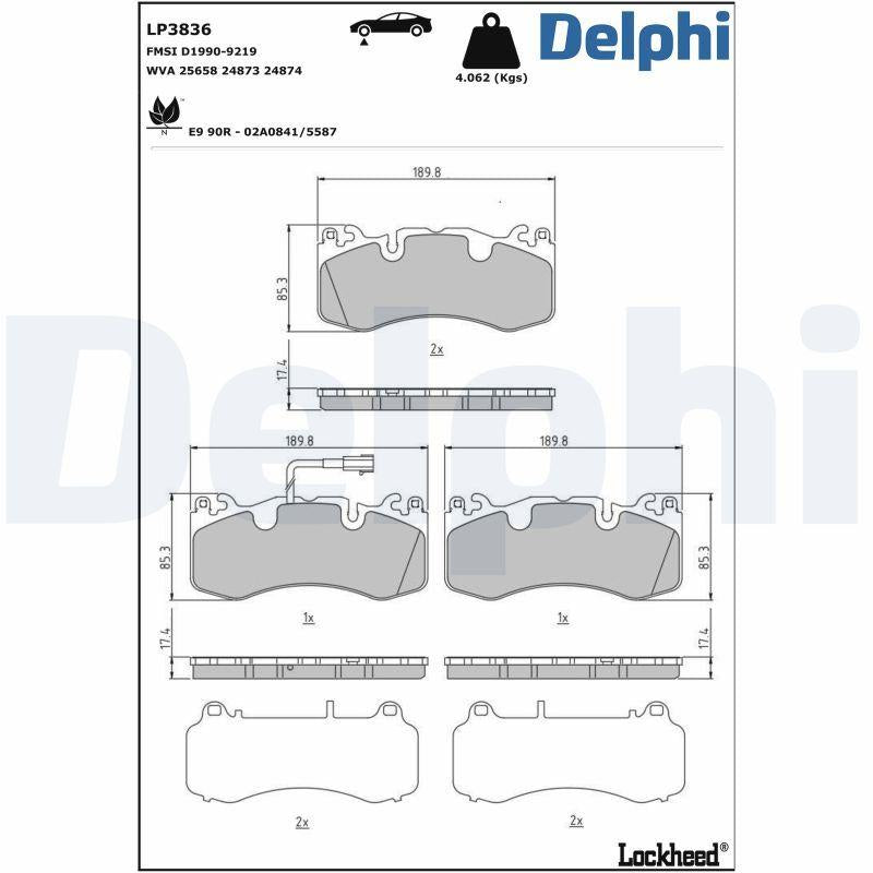 Delphi LP3836 Brake Pad