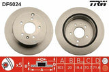 TRW DF6024 Brake Disc - 303mm Ventilated Disc for Captiva & Antara — Brake Rotors & Drums