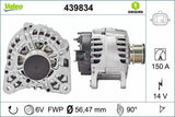 VALEO 439834 Alternator 14V 150A - Compatible with K9K Captur, Clio IV, Kangoo — Starting & Charging