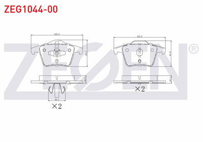 Zegen ZEG1044-00 Brake Pad Rear Volvo Xc90 I 2.5 T 2002-2014 / Volvo Xc90 I 3.2i 2002-2014 — Brake Pads