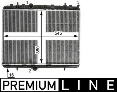 Mahle CR2014000P Water Radiator (145X590) Citroen C3 16 HDi (Eno:8Mk376900311) — Radiators & Fans