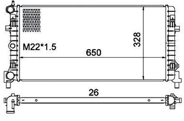 Magneti Marelli 359000301340 Radiator 09-Polo 1.2i-1.2Tdi 12V 1.4-1.6 16V Polo-A1-Ibiza-Fabia