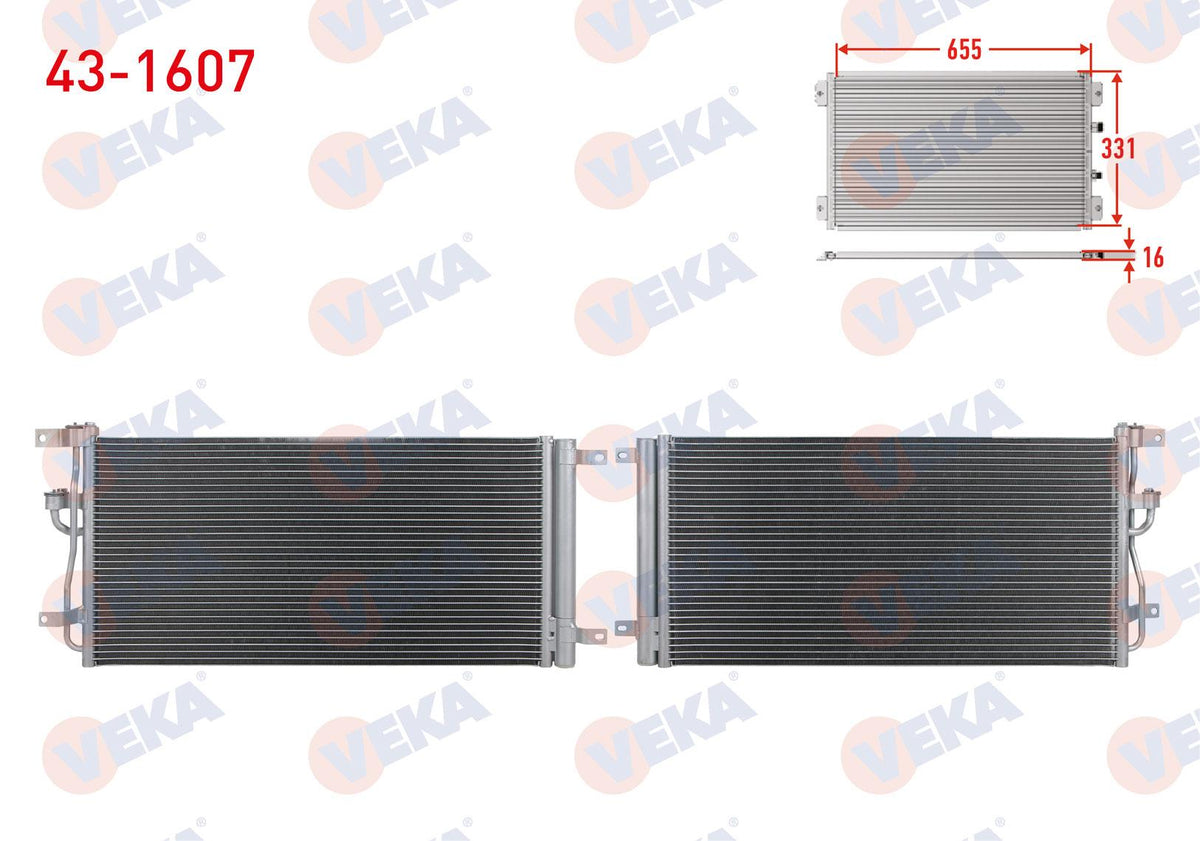 Veka 43-1607 A/C Condenser Chevrolet Captiva (C140) 2.0 D 2012-2014 — Condensers & Evaporators