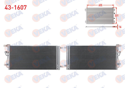Veka 43-1607 A/C Condenser Chevrolet Captiva (C140) 2.0 D 2012-2014 — Condensers & Evaporators