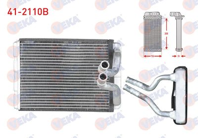 Veka 41-2110B Heater Core Brazing Thin Kazan Hyundai Starex 2.5 CRDi 1997-2007 — Heater & Blower