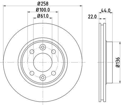 Hella Pagid 8DD 355 119-461 Brake Disc W453 Front — Brake Rotors & Drums