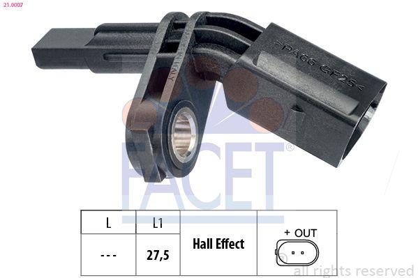 Facet 21.0007 ABS Sensor Front Left A3 Tt Leon Toledo Octavia Superb Caddy Golf Jetta Passat Touran Tra — Brake Sensors & ABS