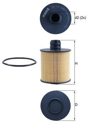 Mahle OX779D Oil Filter Fiat Bravo/Doblo/Freemont/500/Ducato 1.6-2.0 JTD 08-14 — Oil Filters