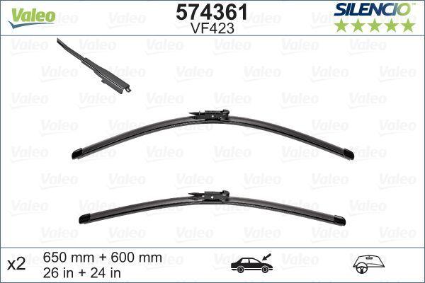 VALEO Flat Blade Wiper Kit - 26 & 24 Inch for Car Owners & Vehicle Maintenance Enthusiasts — Wipers