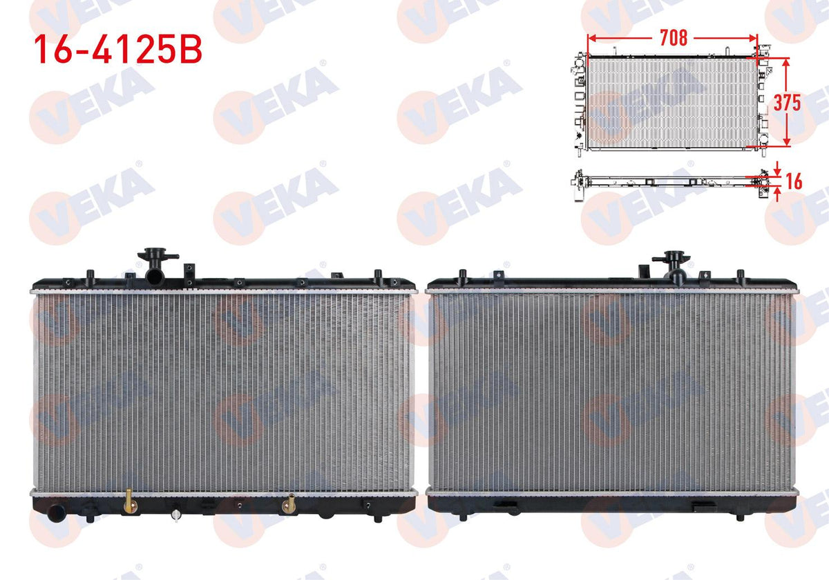 Veka 16-4125B Su Radiator Brazing Suzuki Sx4 (Gy) 1.6 DDiS A-T 2006-2013 — Radiators & Fans