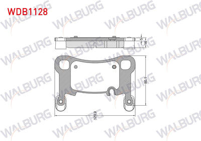 WALBURG WDB1128 Brake Pad Rear with Wear Indicator Porsche Cayenne (9Ya) 2.9 S-3.0 TDI-3.0 Hybird-4.0i T 2017 — Brake Pads