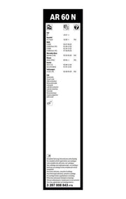 bosch silgi supurgesi 60cm front view, bosch car wiper specifications, bosch silgi supurgesi low-profile design BOSCH Silgi Süpürgesi - 60 Cm W202, W203, W210, 96-Sprinter | Ideal for Car Owners & Mechanics BOSCH Silgi Süpürgesi 60Cm - Compatible with Car Models bosch, car-wipers, wiper-blades, car-accessories, mechanics, automotive, car-owners, w202-w203, w210-sprinter, ai-generated