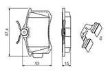 BOSCH Brake Pad Set 0986494597 - Low-Metallic for Golf Models — Brake Pads
