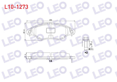 LEO L10-1273 Brake Pad Front Peugeot 206 (2A / C) 1.4 HDi 1998-2006 / 206 (2A / C) 1.6 HDi 1998-2006 / 306 (7B — Brake Pads