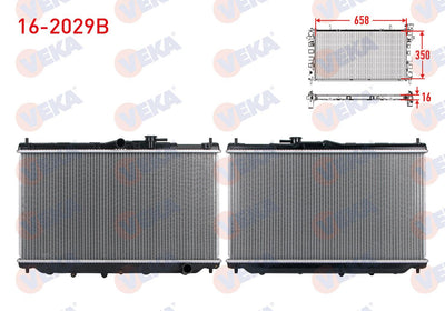 Veka 16-2029B Water Radiator Brazing Honda Accord V (Cd) 2.0i 16V M-T 1996-1998 / Accord IV (Cb) 2.0i 16V — Radiators & Fans