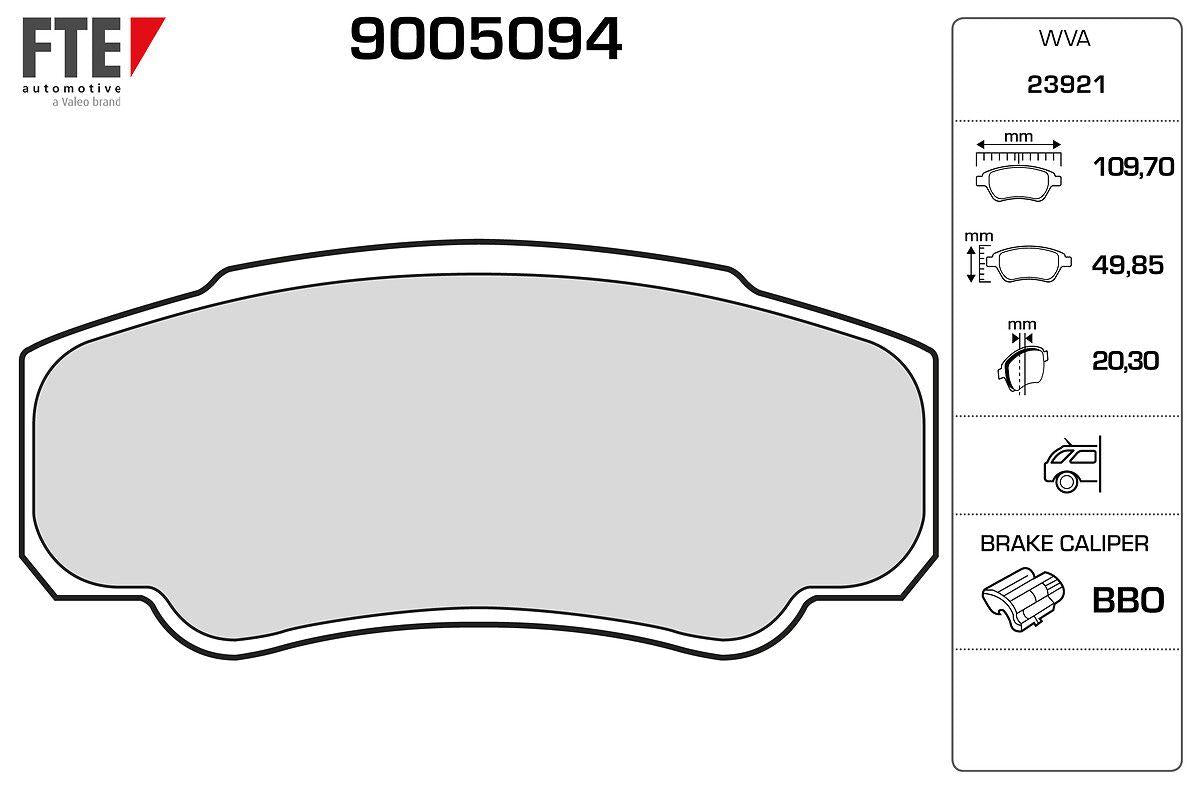 Fte 9005094 Rear Brake Pad (with Disc Brake) Boxer II Jumper II Ducato II 1800Kg (16 Rim) 02 > (03 06) — Brake Pads