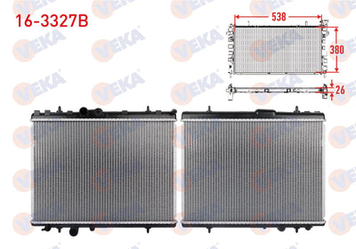 Veka 16-3327B Water Radiator Brazing Citroen C5 II (Rc) 1.6 HDi M-T Ac + /-2004-2008 — Radiators & Fans